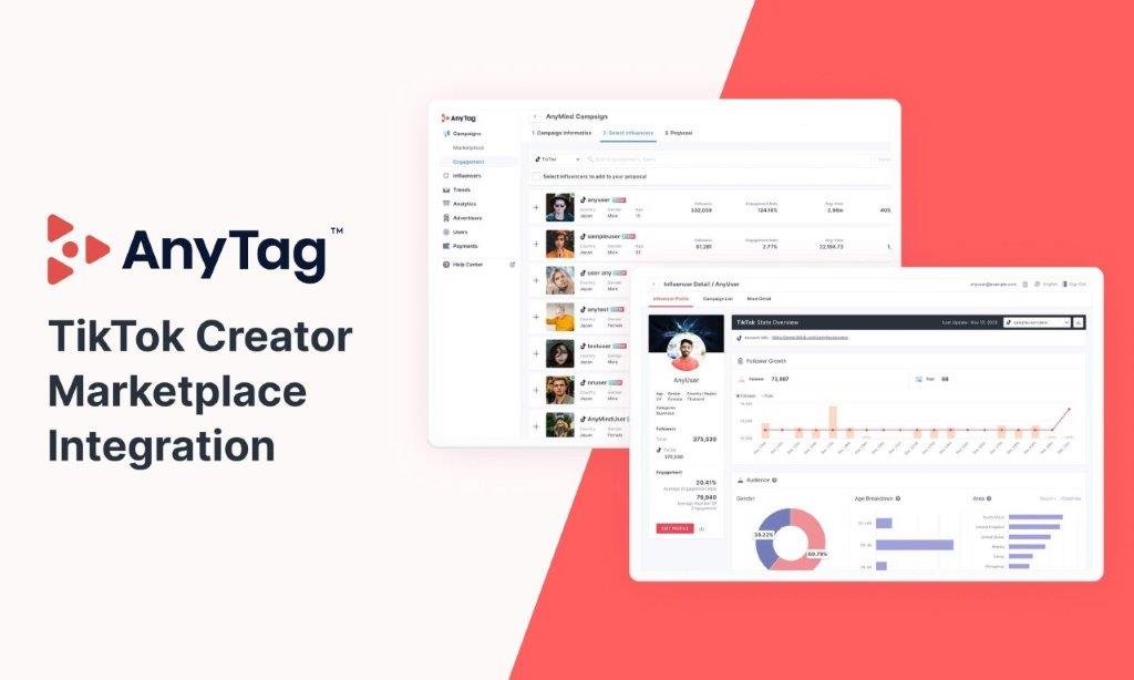 AnyMind Group's AnyTag gives marketers a boost with TikTok Creator Marketplace API